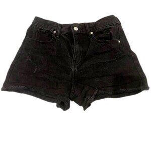 Old Navy High-Waisted Ripped Black Jean Shorts for Junior Girls Size 14